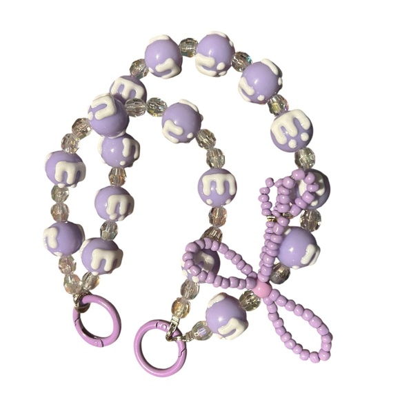 Beaded lanyard charm for cell phones Hand Painted - Picture 3 of 4